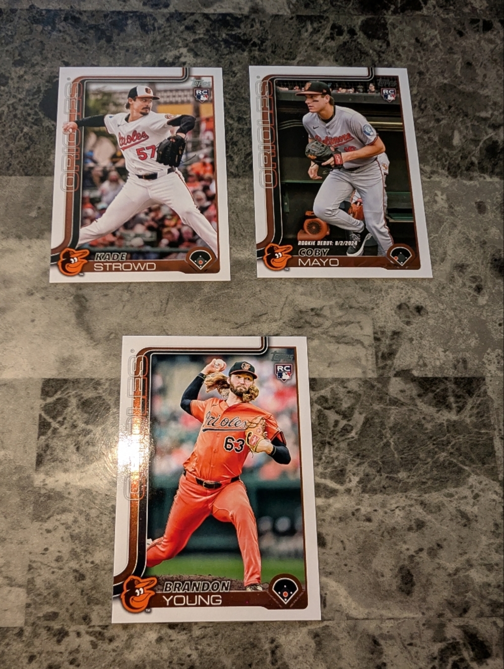 2025 Topps Update Series 3 Card RC Lot- Orioles - Young, Mayo, Strowd